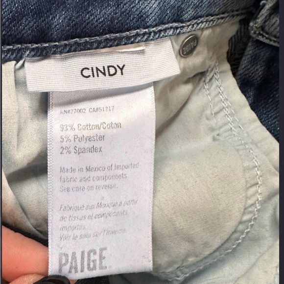 Paige High Rise Light Wash Straight Leg Denim Jeans Raw Hem size 28 Sz 6 - Picture 6 of 8